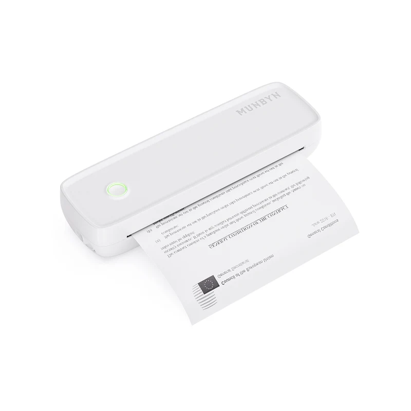 MUNBYN ITP04 Portable Inkless A4 Thermal Printer for Travel