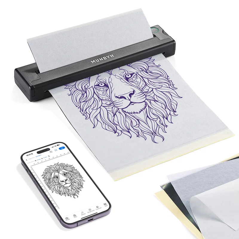 MUNBYN ITP05 Bluetooth Tattoo Stencil Printer for Portable Transfer