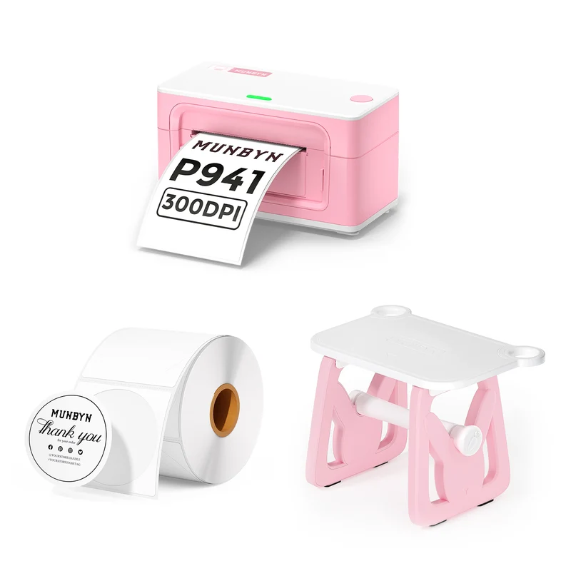 MUNBYN RW941BP 300DPI Thermal Label Printer Kit for Product Labels and Branding