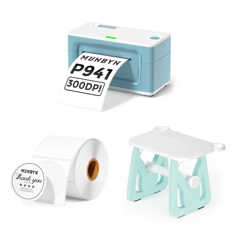 MUNBYN RW941BP 300DPI Thermal Label Printer Kit for Product Labels and Branding