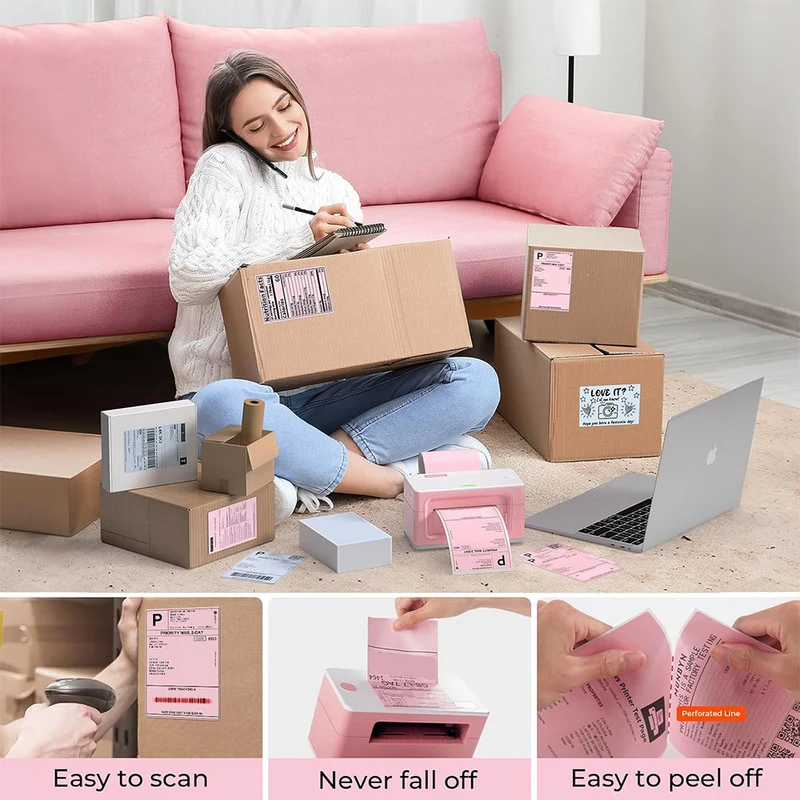 MUNBYN 4x6 Fan-Fold Direct Thermal Shipping Labels, 500 per Stack