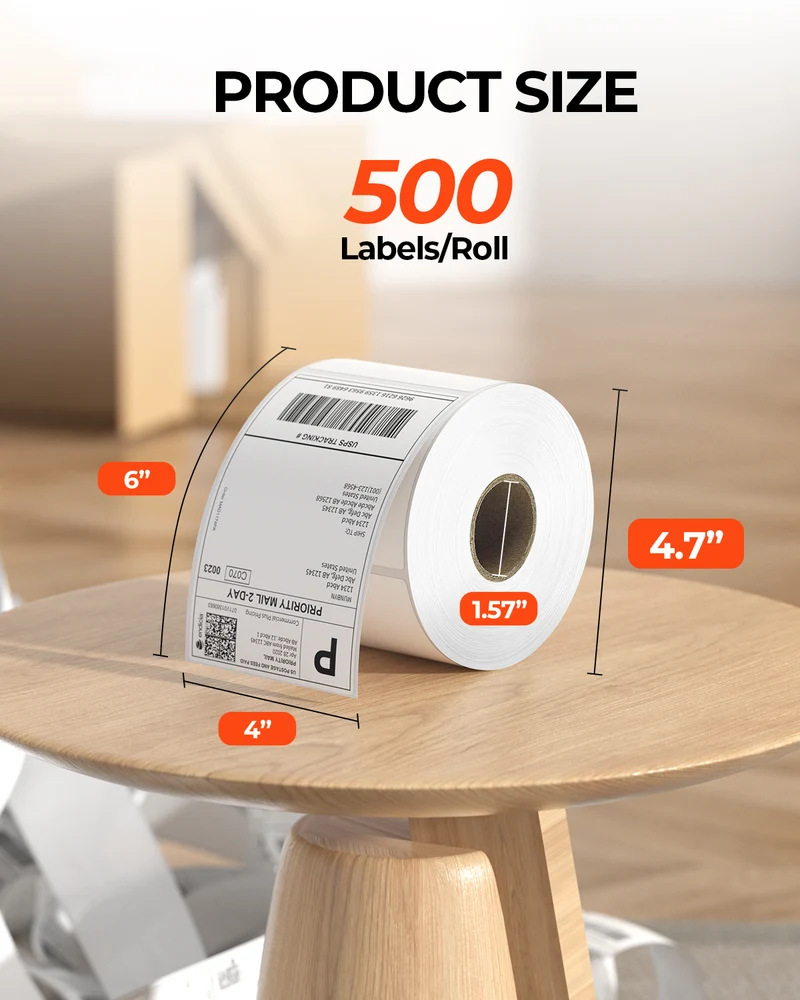 MUNBYN 4x6 Fan-Fold Direct Thermal Shipping Labels, 500 per Stack