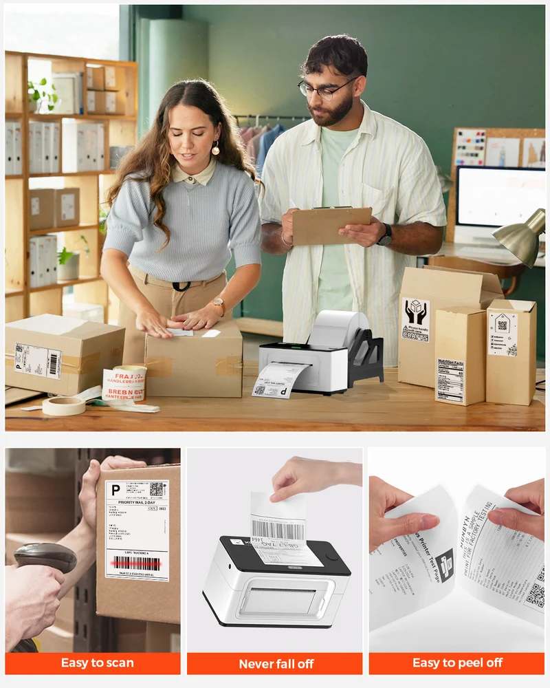 MUNBYN 4x6 Fan-Fold Direct Thermal Shipping Labels, 500 per Stack