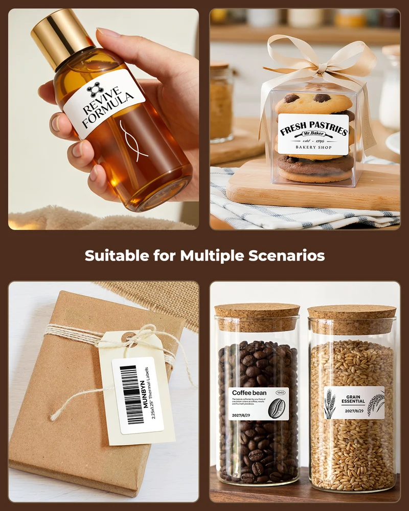 MUNBYN 2.25" x 1.25" Rectangle Thermal Labels for Barcode, Address and Multi-Purpose Use