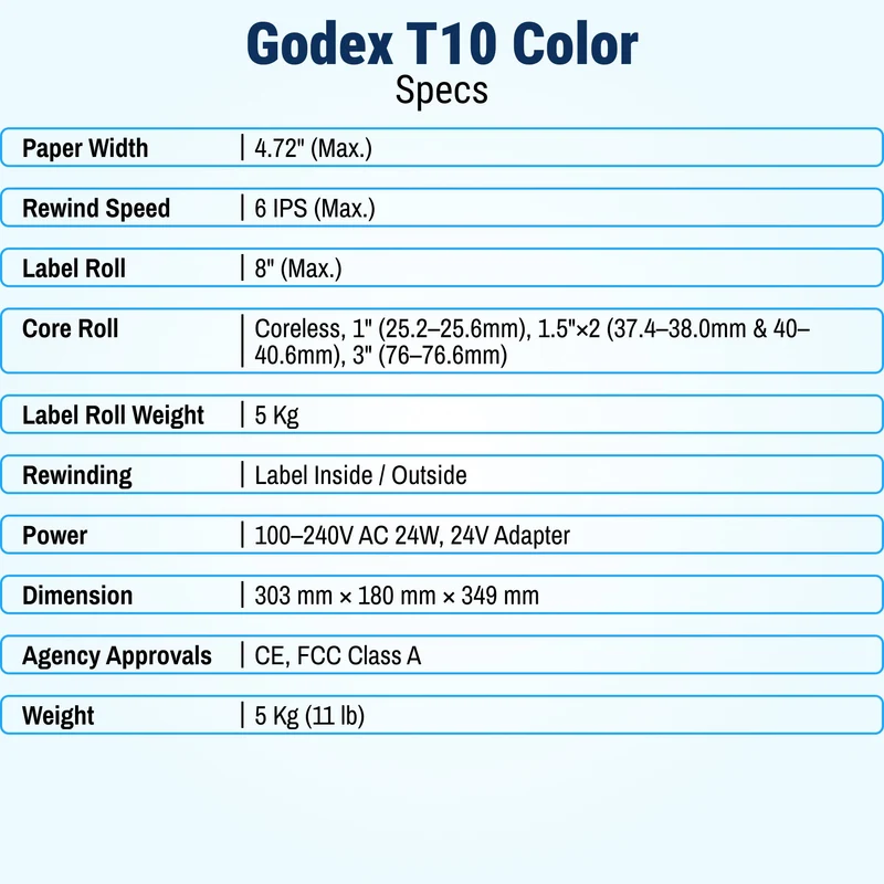 GoDEX T-10C Label Rewinder – Professional Rewinder for Color Label Printers (3-Year Warranty)