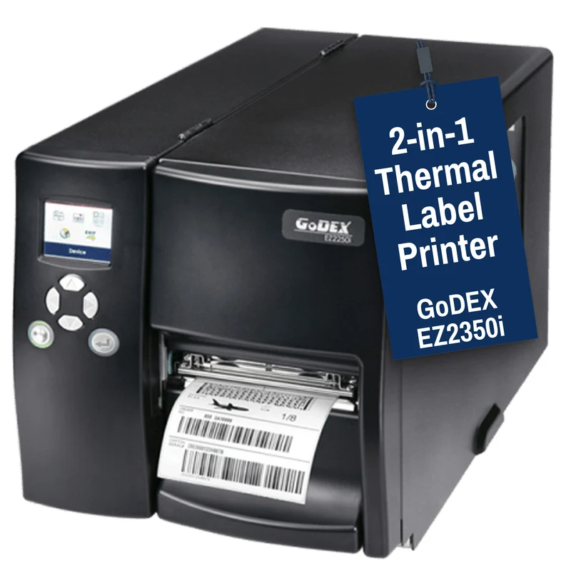 GoDEX EZ2350i Thermal Printer – 4" 300 DPI 2-in-1 Industrial Manufacturing Printer, 3-Year Warranty