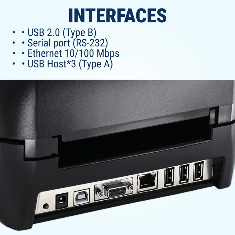 GoDEX RT863i+ Thermal Printer - 4" 2-in1 Label Printer with High Resolution 600 DPI, 3-Year Warranty