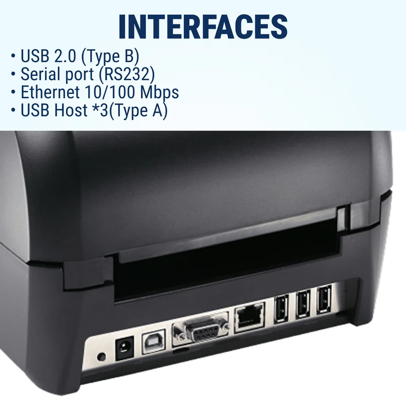 GoDEX RT730i+ Thermal Printer, 4", Color Display, 300 DPI – Compact Dual Printer, 3-Year Warranty