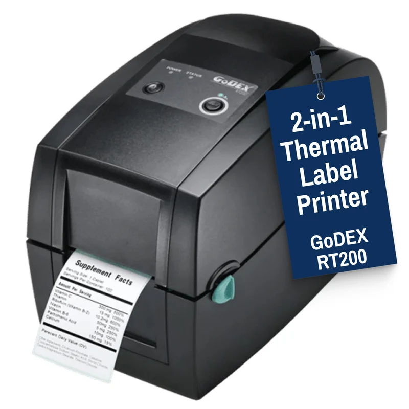 GoDEX RT200 Thermal Printer - 203 DPI Barcode Printer