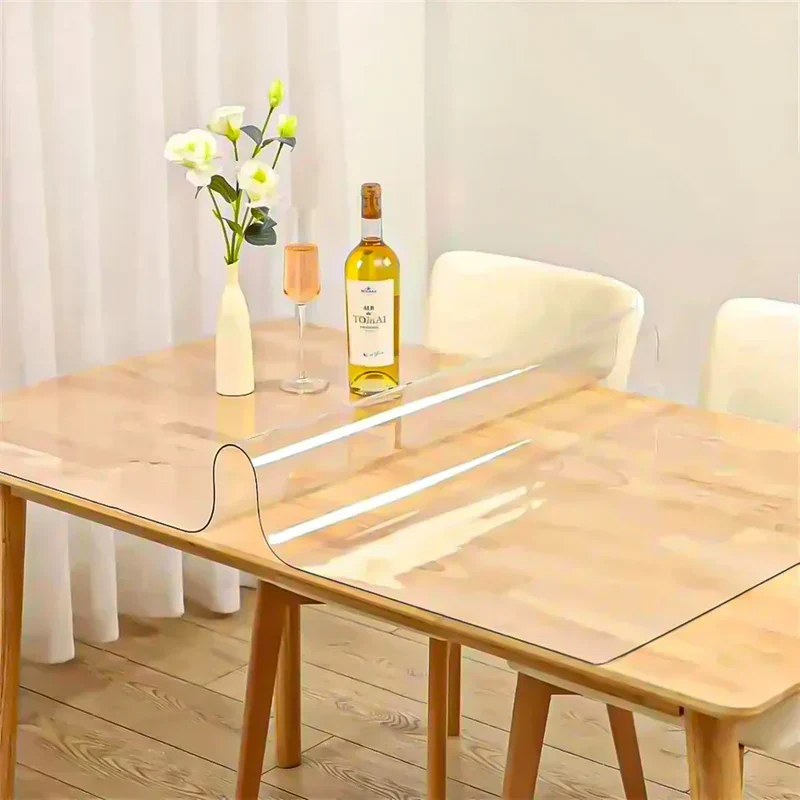 Nappe Transparente en PVC Épaisse Résistante à la Chaleur, à l'Huile & Imperméable