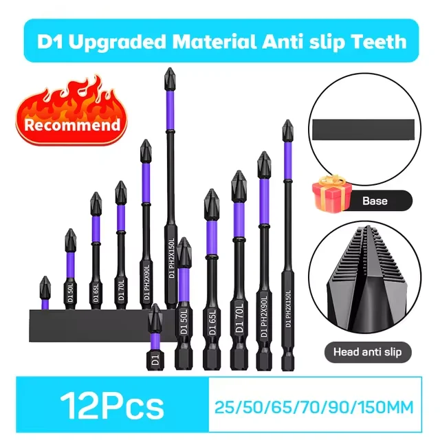 6 Embouts Tournevis Antichoc pour Perceuse – Magnétiques & Robustes