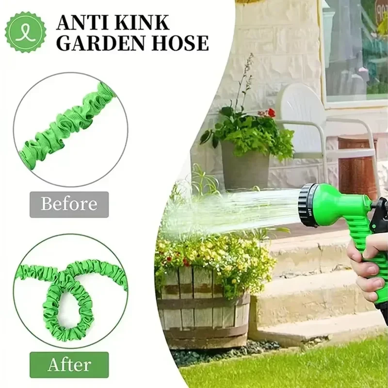Tuyau d’Arrosage Extensible + Pistolet Multi-Jet