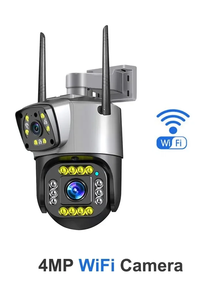 Caméra de Surveillance à double lentille avec vision nocturne et alarme