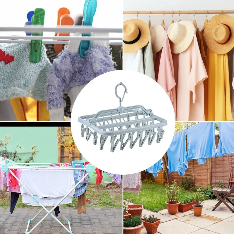 Étendoir Pliable 32 Pinces – Gain de Place
