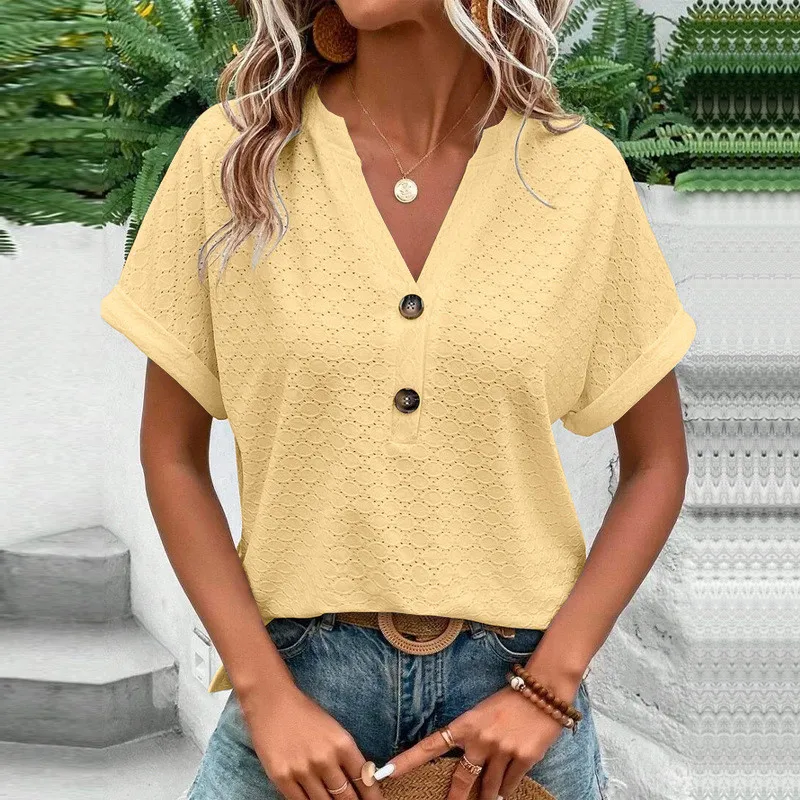T-shirt Jacquard Élégant à Coupe Ample