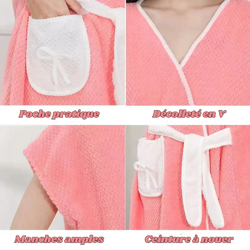 Peignoir de Bain en Microfibre Super Absorbante - Femme