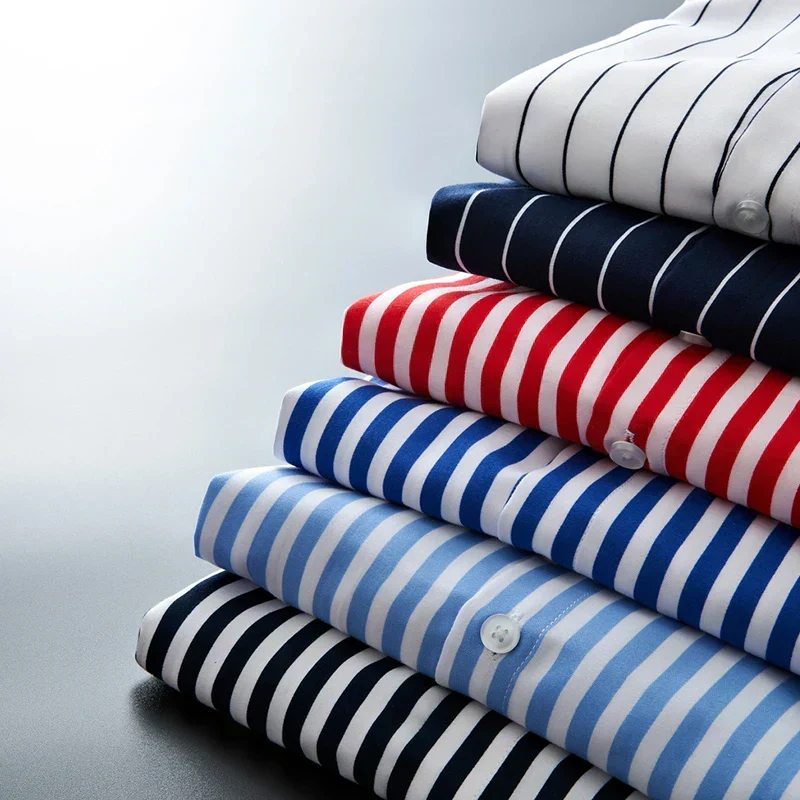 Chemise à manches longues à rayures - Homme