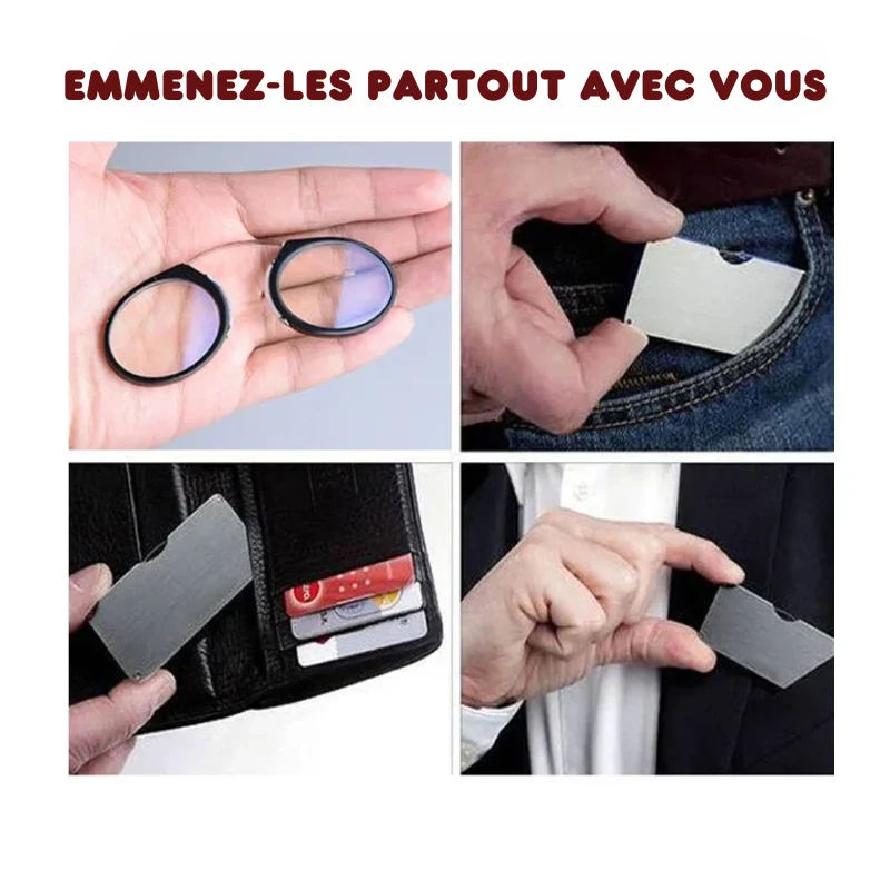 Lunettes de Vue SLIM Sans Branches Pince-Nez - Étui OFFERT