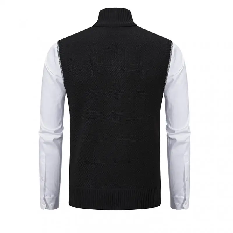 Gilet sans manches à maille col cheminé Homme