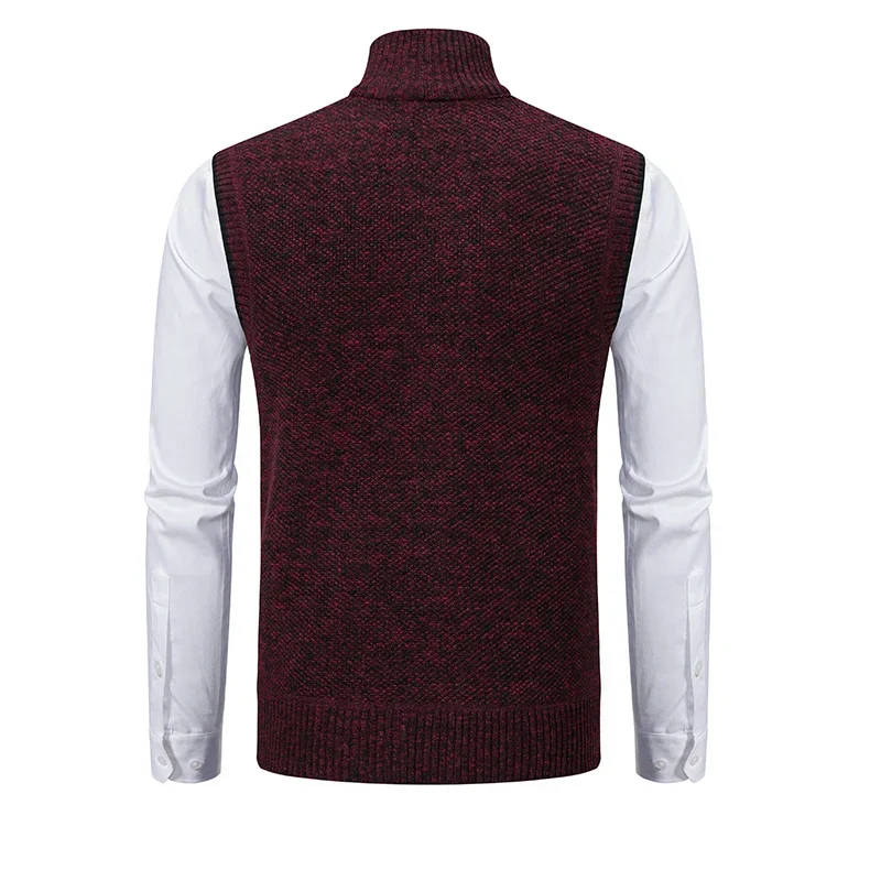 Gilet sans manches à maille col cheminé Homme