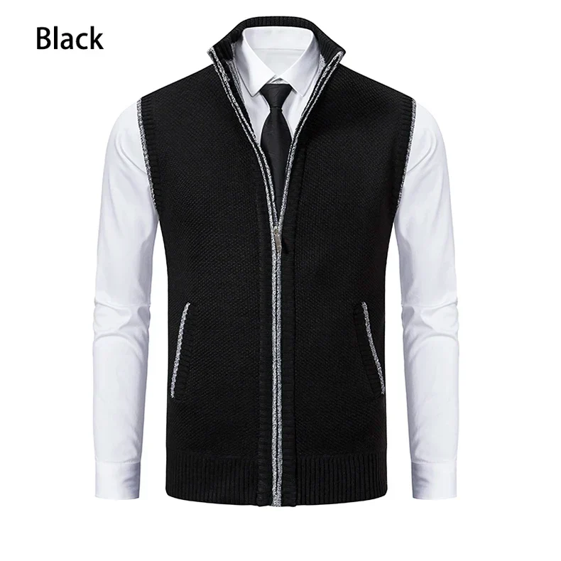 Gilet sans manches à maille col cheminé Homme