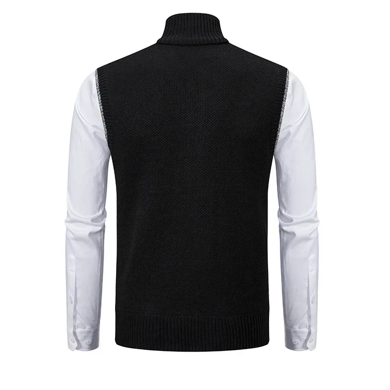 Gilet sans manches à maille col cheminé Homme
