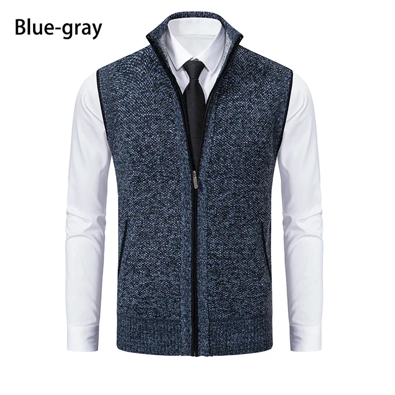 Gilet sans manches à maille col cheminé Homme