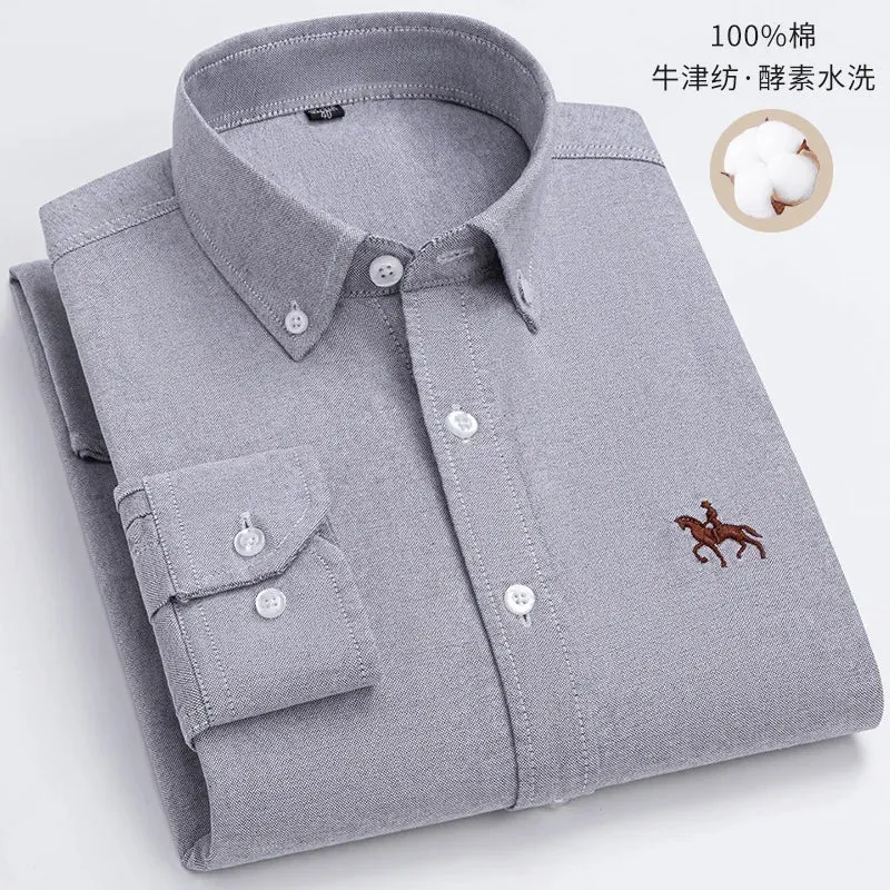 Chemise Homme Oxford Coton Rayé Classique