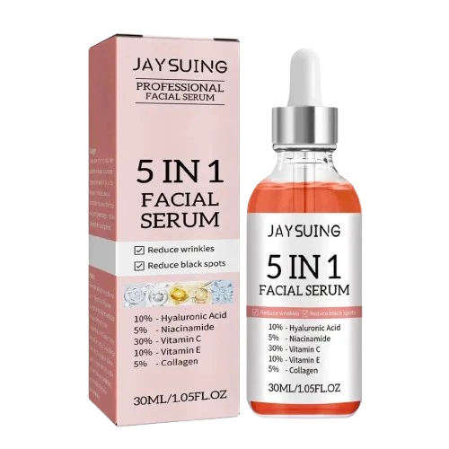 Sérum Visage 5 en 1 : Hyaluronique, Nicotinamide, Vitamine C et E & Collagène