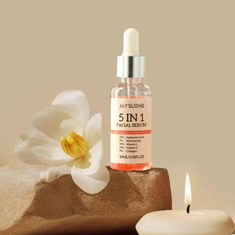 Sérum Visage 5 en 1 : Hyaluronique, Nicotinamide, Vitamine C et E & Collagène
