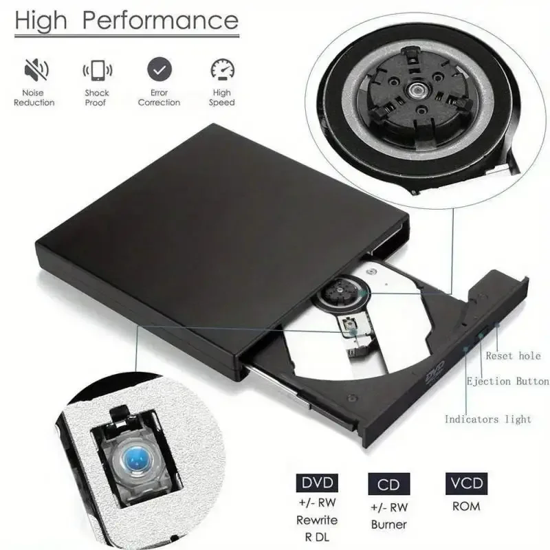 Lecteur de CD externe USB pour Ordinateur