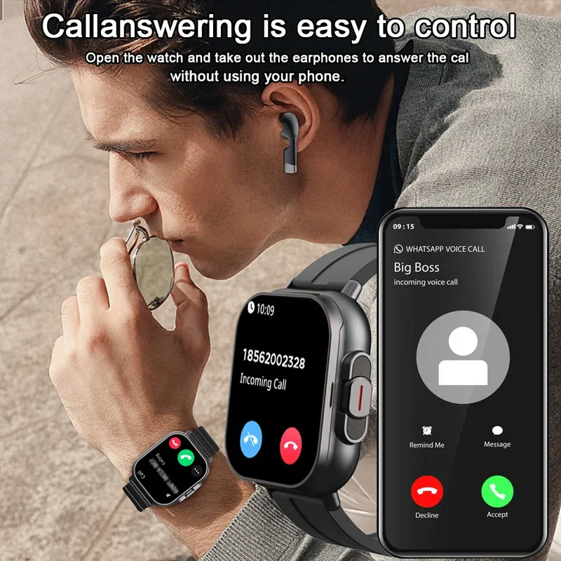 Montre intelligente connectée 2 en 1 avec écouteurs + Bracelet OFFERT
