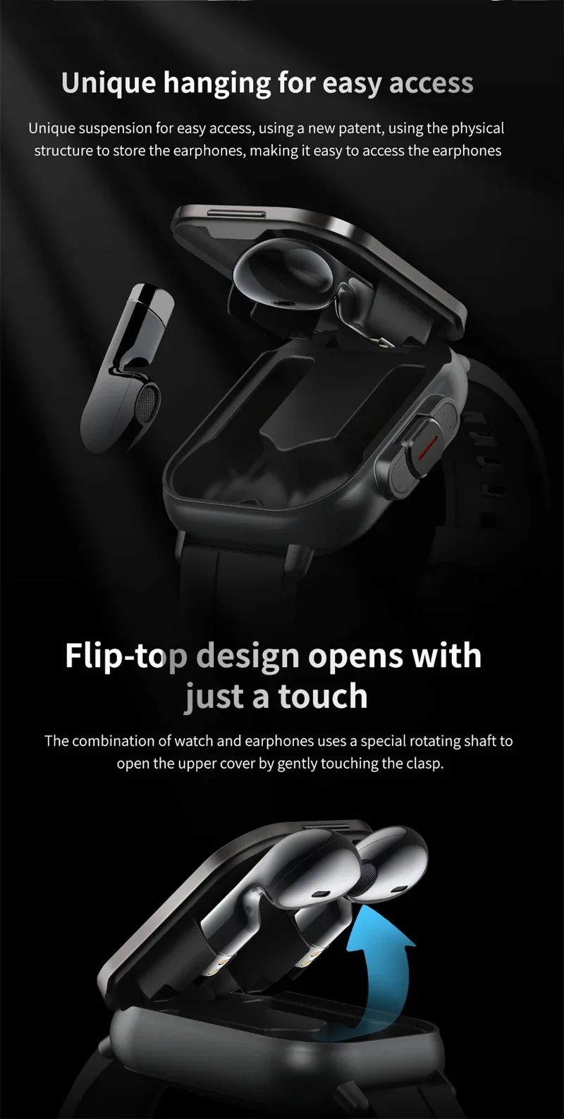 Montre intelligente connectée 2 en 1 avec écouteurs + Bracelet OFFERT