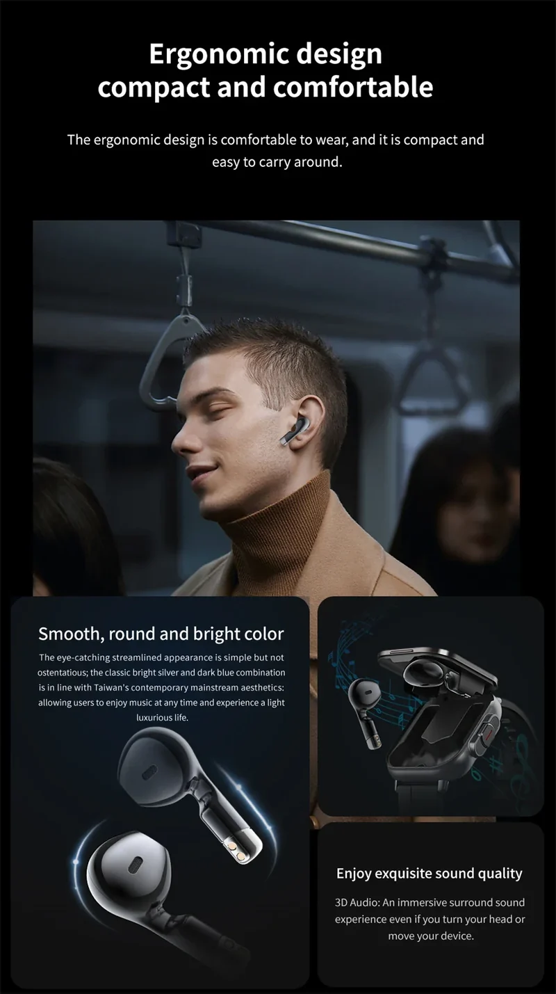 Montre intelligente connectée 2 en 1 avec écouteurs + Bracelet OFFERT