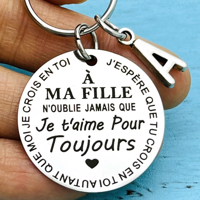 Porte-Clé à offrir "Ma fille" et "Mon fils" avec intiale - Idée Cadeau