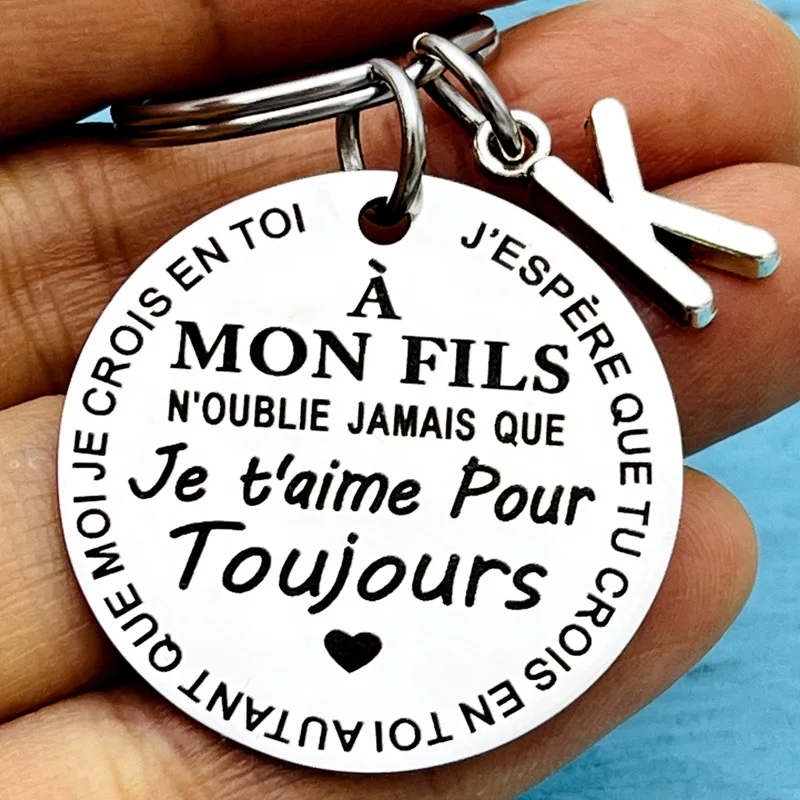 Porte-Clé à offrir "Ma fille" et "Mon fils" avec intiale - Idée Cadeau