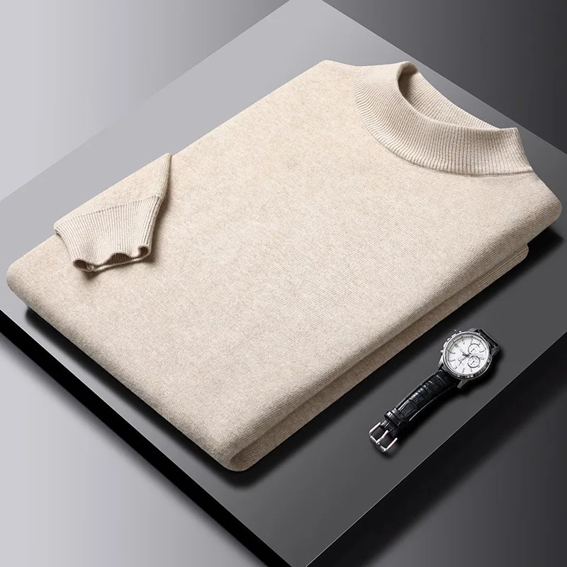 Pull intemporel en Maille à Col Cheminé - Homme