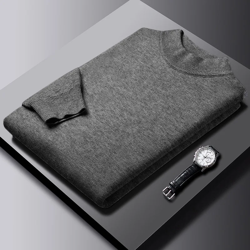 Pull intemporel en Maille à Col Cheminé - Homme