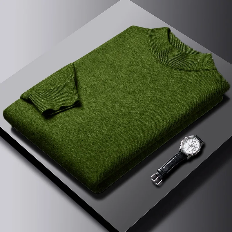 Pull intemporel en Maille à Col Cheminé - Homme