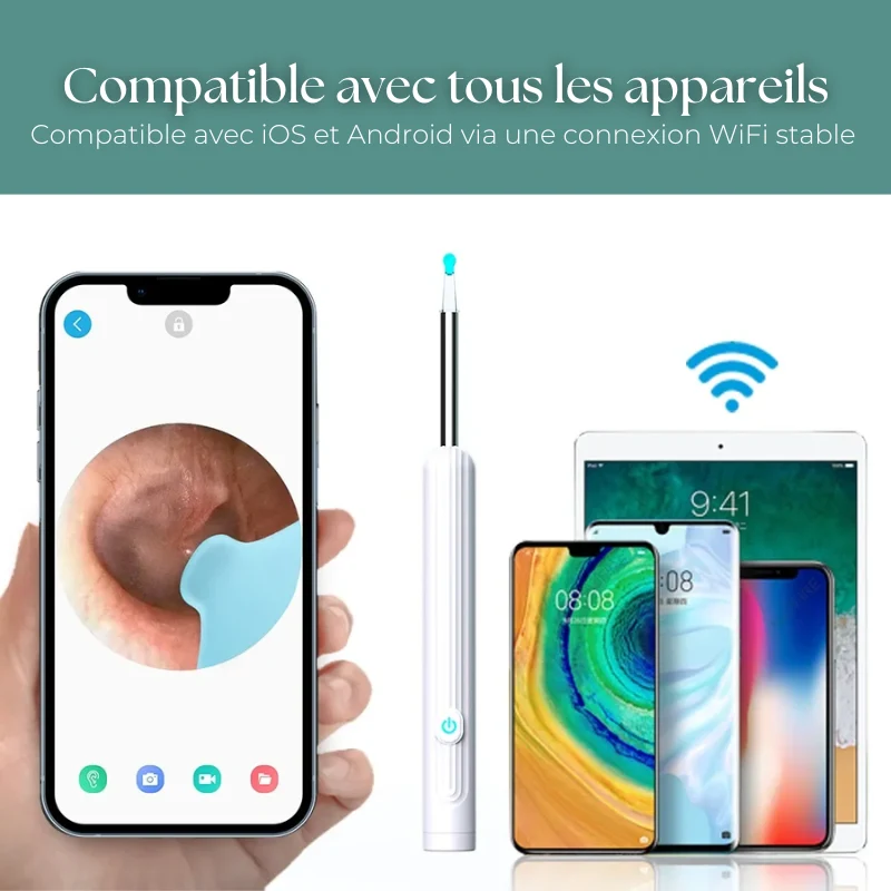 Nettoyeur Auriculaire Connecté – Compatible iOS & Android