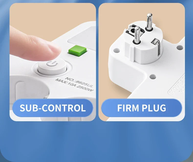 Multiprise Murale Compacte 4 Prises + USB-C