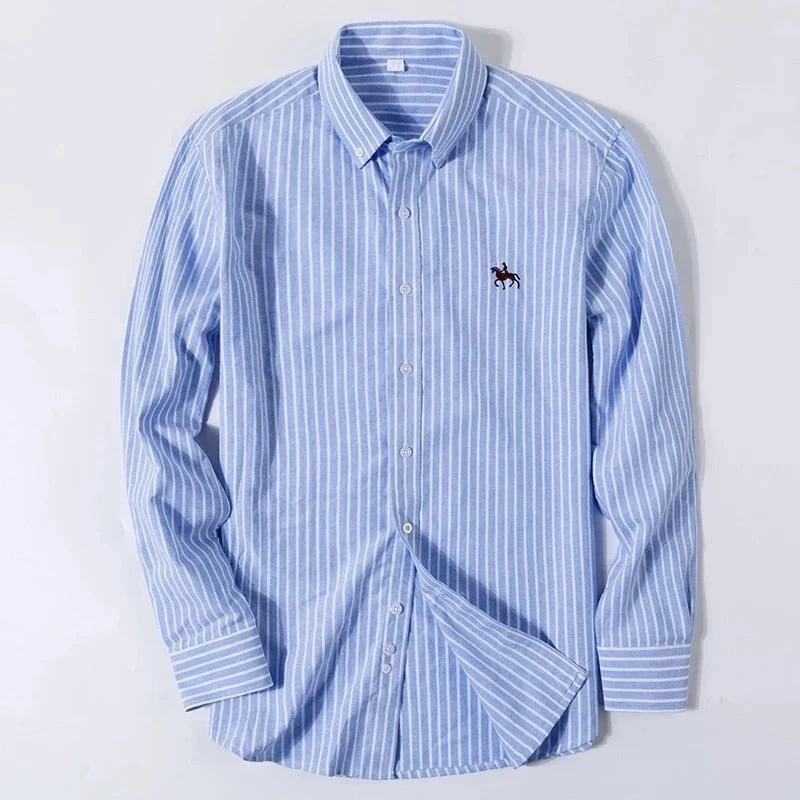 Chemise Oxford en coton à manches longues