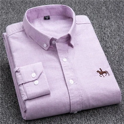 Chemise Oxford en coton à manches longues
