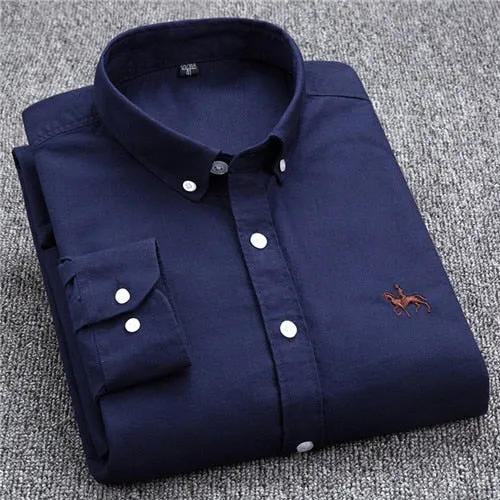 Chemise Oxford en coton à manches longues
