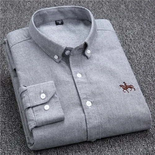 Chemise Oxford en coton à manches longues