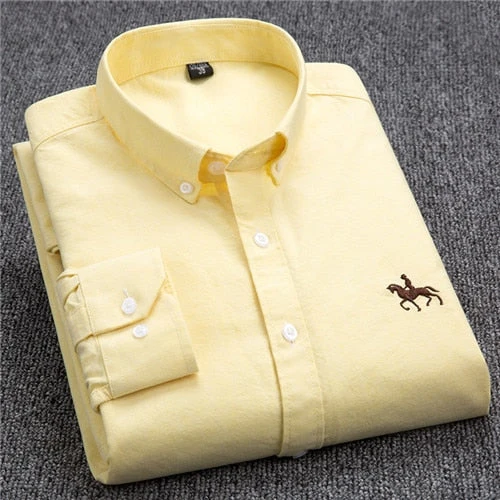 Chemise Oxford en coton à manches longues