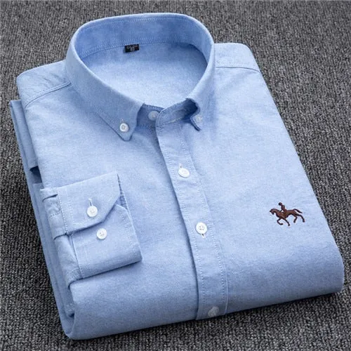 Chemise Oxford en coton à manches longues