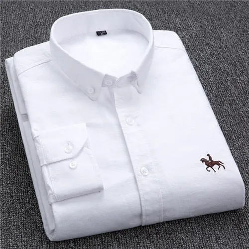 Chemise Oxford en coton à manches longues