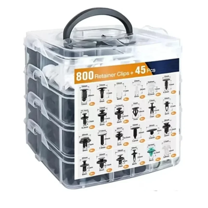Kit de 680 Clips De Fixation Universels + Outils