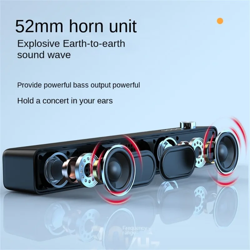 Barre de Son Stéréo 4D - 4 Modes : Bluetooth, USB TF & AUX